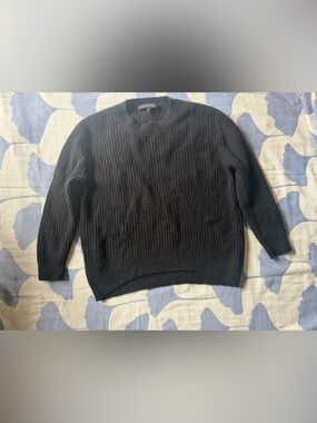 NakedCashmere Black Ribbed Crewneck Sweater
